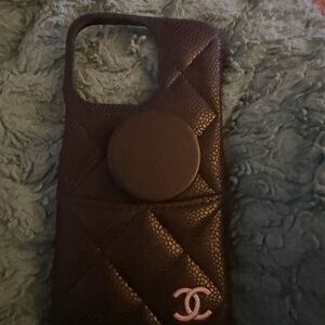 Luxury Black Phone Case with PopSocket